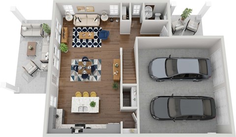 Floor plan for 3 beds, 2.5 baths, 2197 sqft